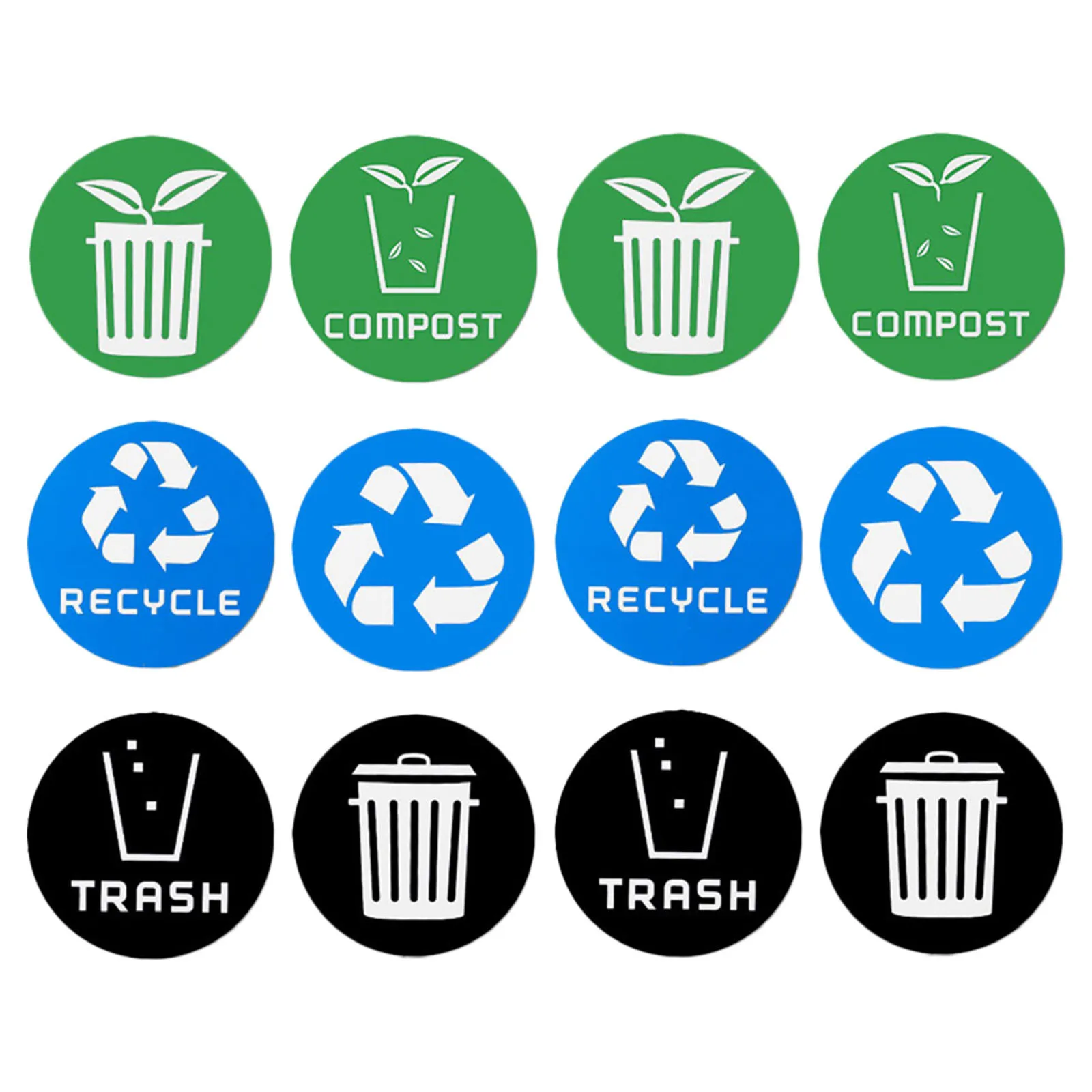

12Pcs Garbage Classification Stickers Long-Lasting Recycle Bin Decals for Indoor Outdoor Waste Sorting Use Trash Can Sticker