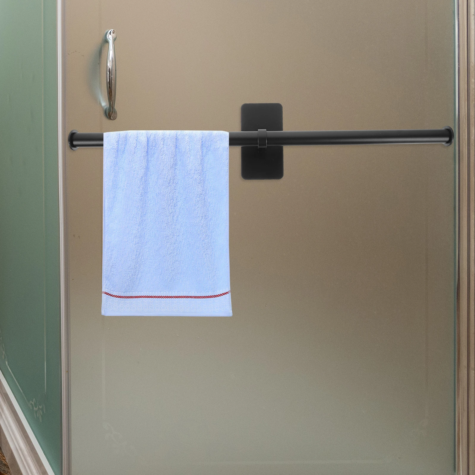 

1 комплект: Настенный держатель для полотенец без крепления к стене, из алюминиевого сплава, для ванной и кухни, органайзер для полотенец