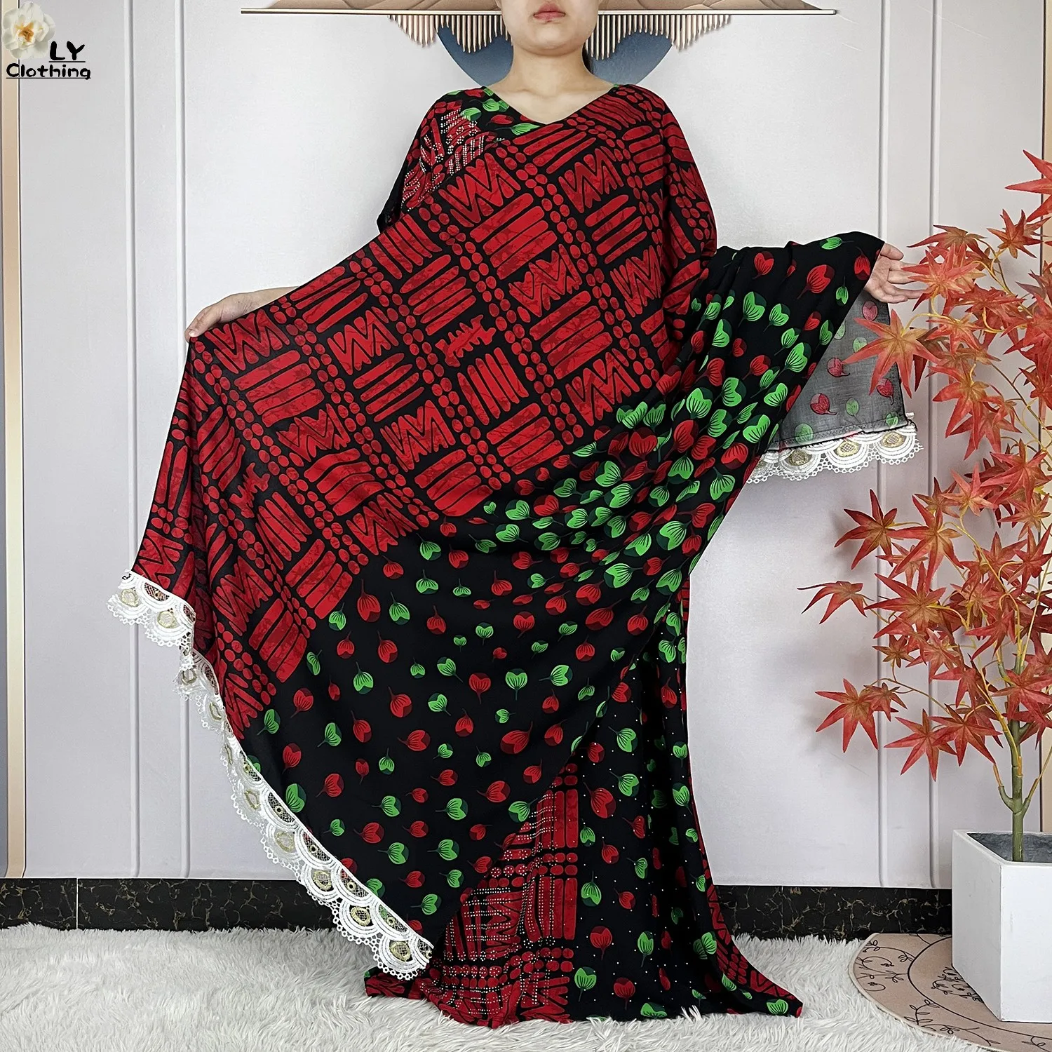 Nueva moda vestido musulmán de algodón 2025 verano de manga corta para mujer bata suelta diamantes mujer Dashiki Abaya africana con bufanda grande