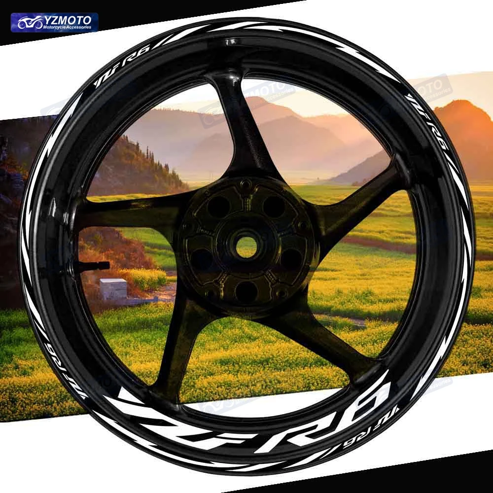 

For YZF R6 Motorcycle Racing 17 Inch Front And Rear Wheel Stripe Sticker Decal Decorative Reflective Waterproof Rim Stickers