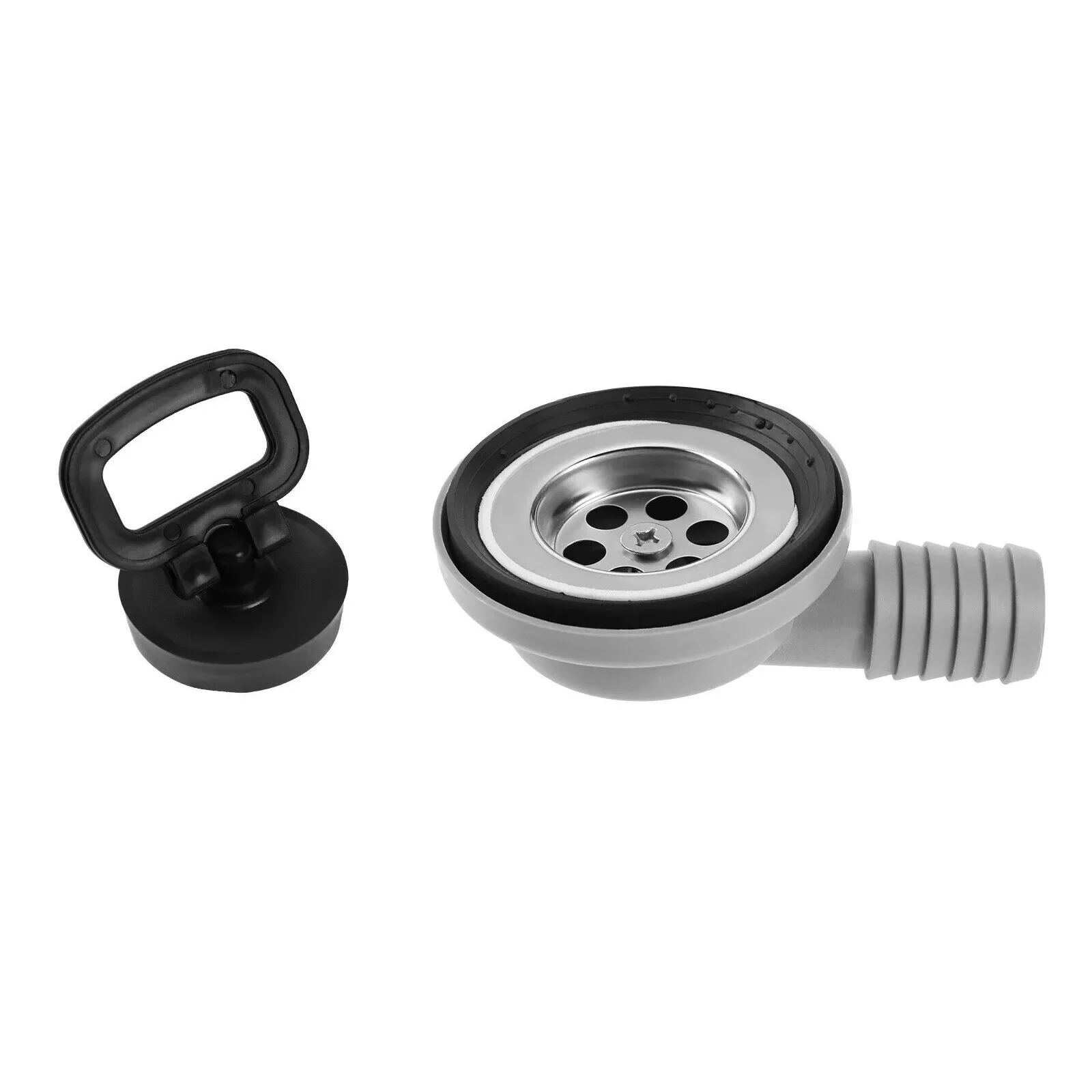 56mm 2.2-inch Marine RV Drain Plug Angle Fitting Suitable for RV Yacht Sinks Double-Layer Filter Drainage System Drainage Outlet