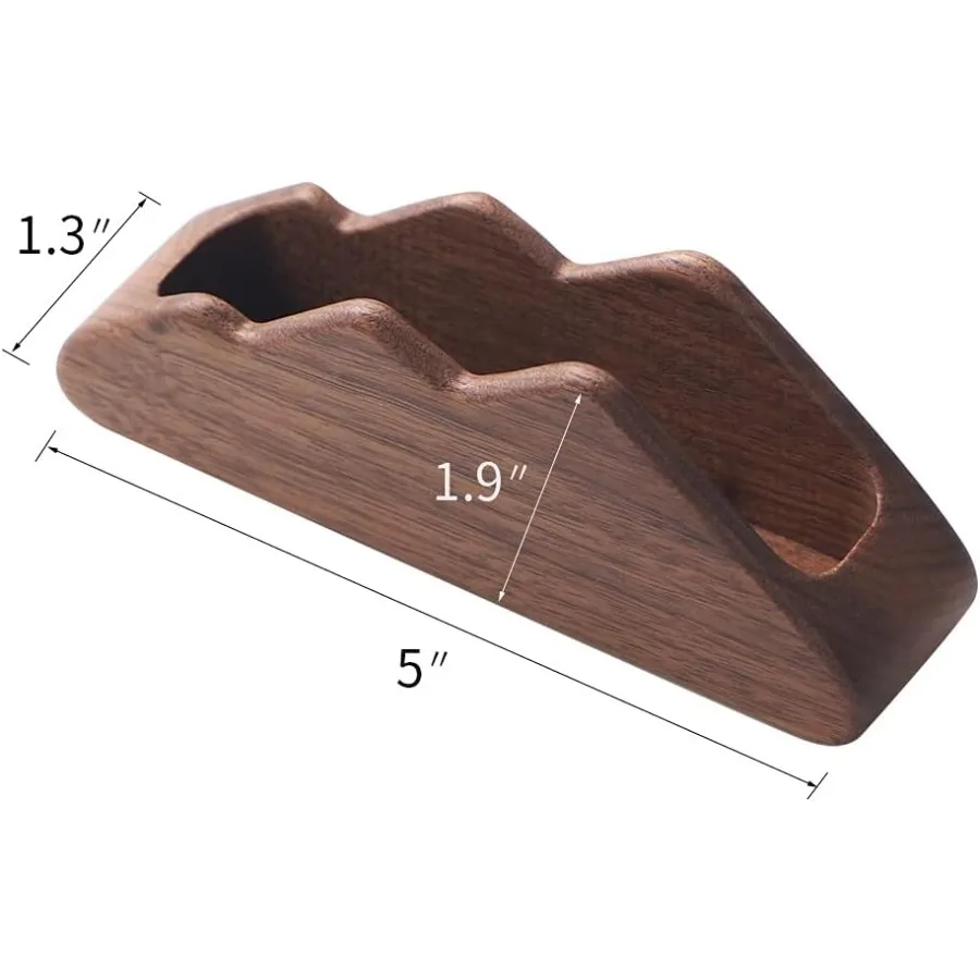 حامل بطاقات عمل من خشب موسو للمكتب، حامل بطاقات عمل خشبي للمكتب، قطعتان من خشب الجوز