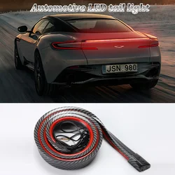 Universal Black Carbon Fiber Multifunction Trunk Spoilers LED Light Strip 130M Car Exterior Rear Spoiler Turn Signal Brake Lamp