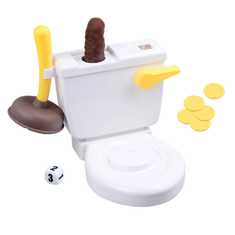 Tricky toy Party toy simulation toilet decompression artifact Poop Game for Fun Family Quick and Crazy Flushing Poo Games