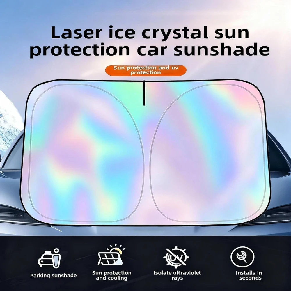 New 5-Layer Car Windshield Sun Shade Cover Foldable Thicken Front Window UV Refletive Sunshade Curtain Sun Protection Cover