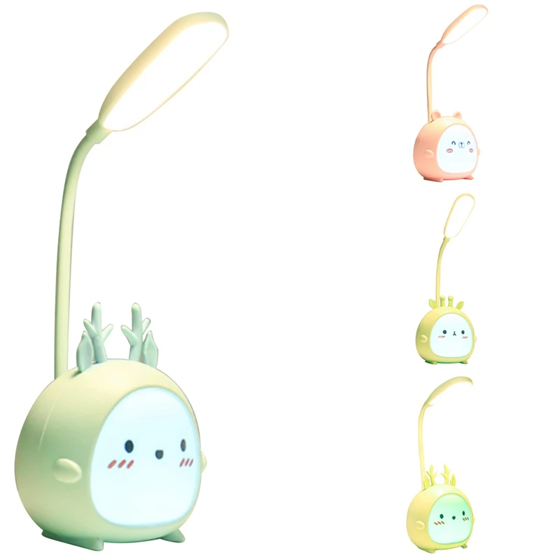 

AT35 Cartoon Table Light Eye-Protection Cute Desk Light Reading Lamp USB Rechargeable Bedroom Children Table Light