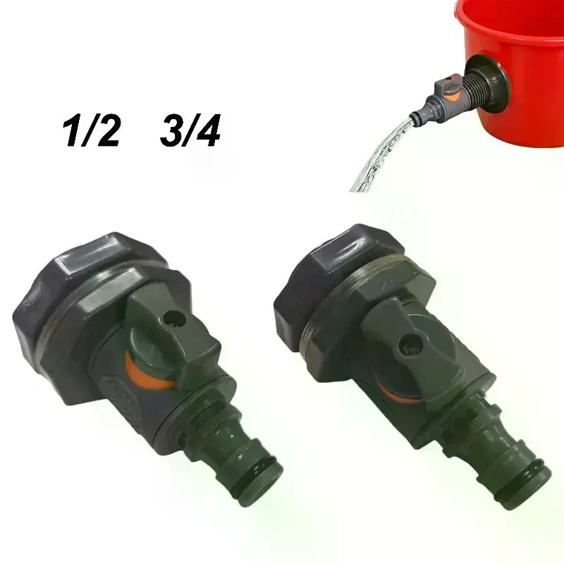 1Pcs Durable Water Tank Adapter With Valve PVC/IBC Water Bucket Adapter Quick Installation Rainwater Collection Connector Kit