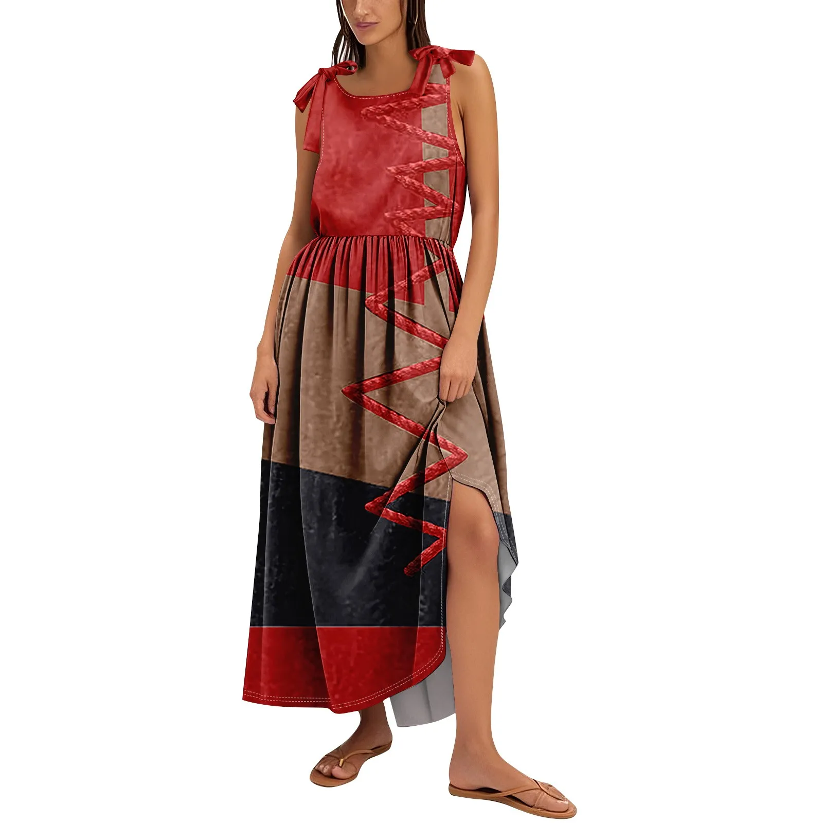 

Women'S Summer Sundresses Women Summer Fashion Tank Dress A-Line Sleeveless Casual Floral Solid Pocket Dress Pretty Beach Dress