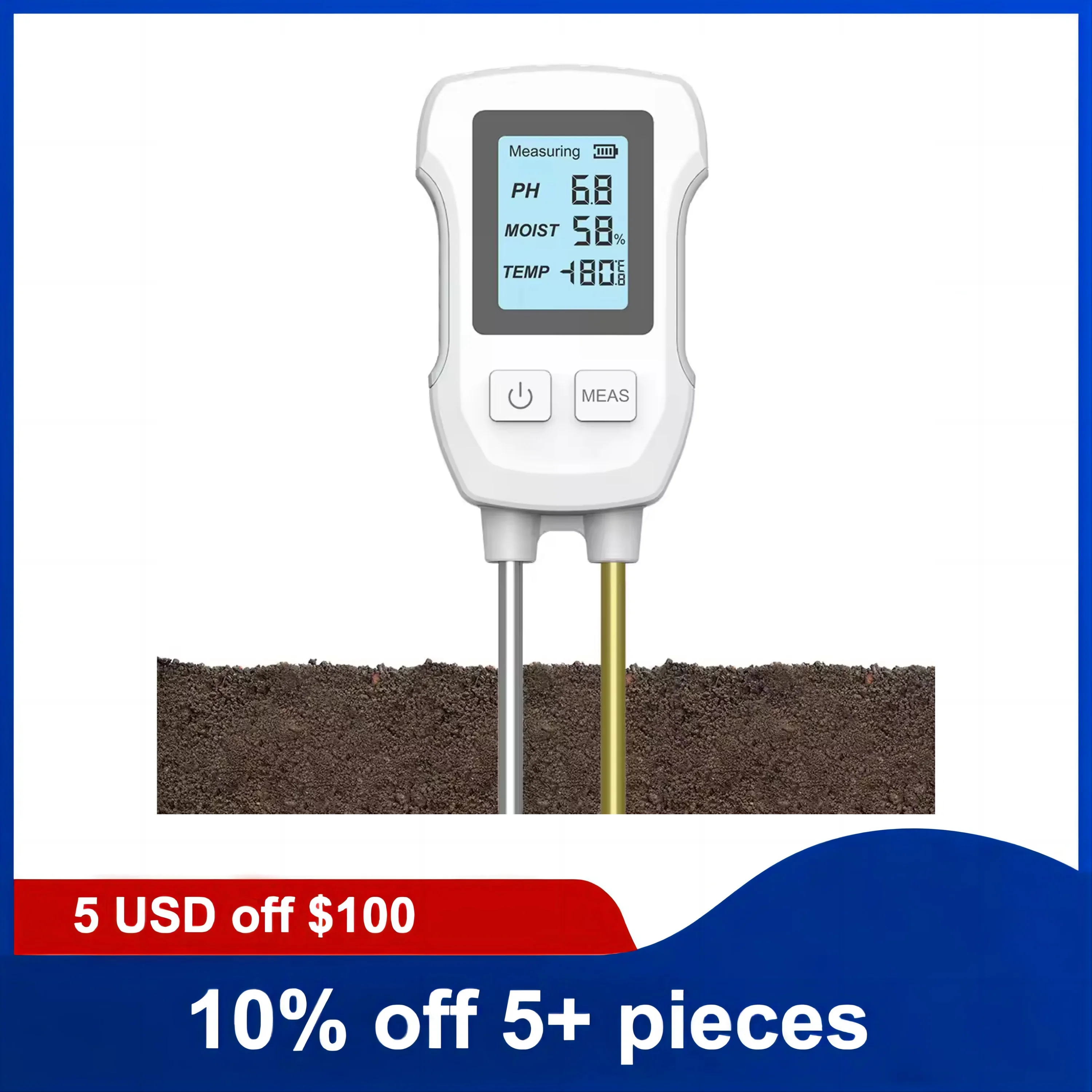 High Precision Soil Tester Portable Soil PH Detector Garden PH Meter Plant Soil Hygrometer