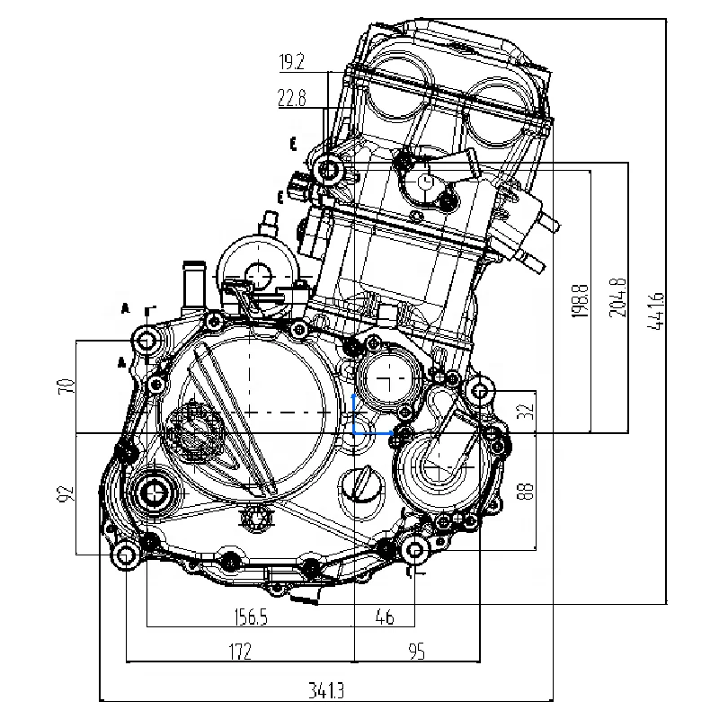 CQJB Loncin Four-stroke Dirt Bike Engine YBS300 Single-cylinder Water-cooled Engine Assembly