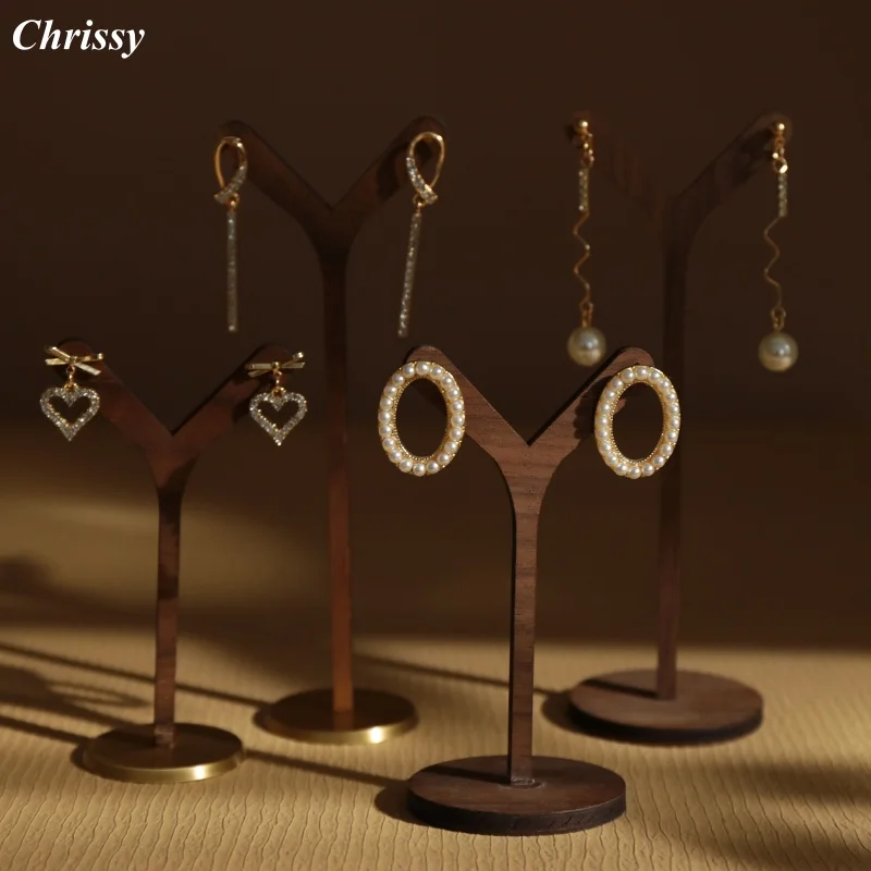 

Jewelry Rack Walnut Ear Ring Rack Shop Creative High-end Jewelry Display Storage Stud Board Earrings Display Props