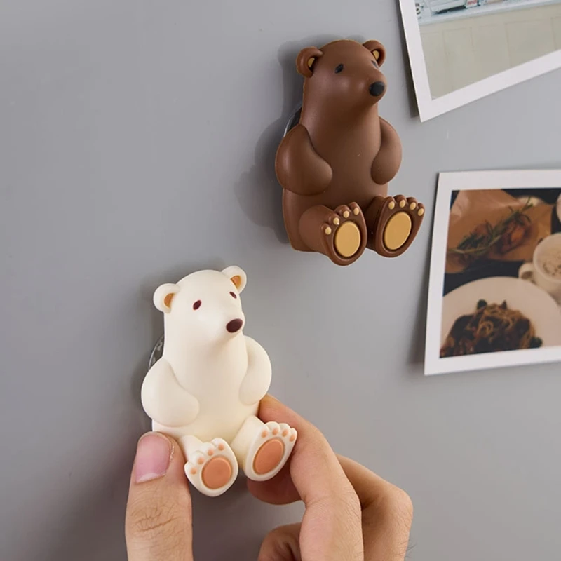 Multipurpose Wall Mounted Cartoon Bear Toothbrush Holder Draining Organization Rack for Children Girl Boys Bathroom B03E