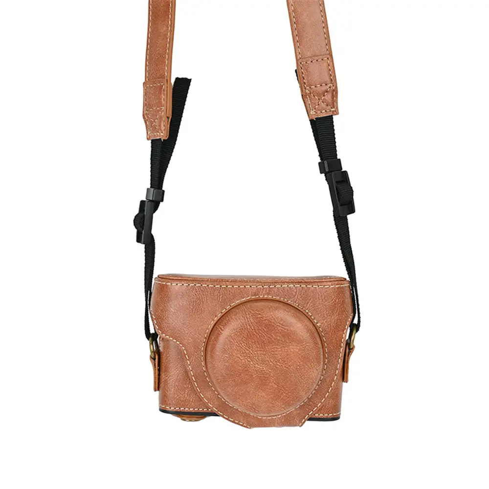 Camera Bag Case For Sony RX100 RX100II RX100 M3 RX100III M4 M5 M6 PU Leather With Shoulder Strap