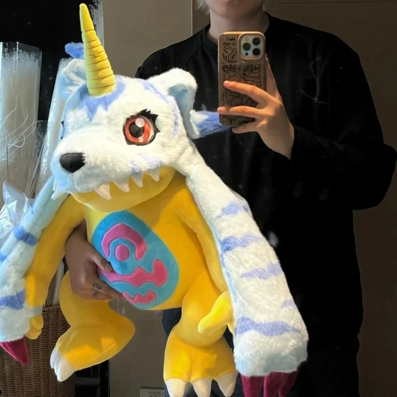 50CM Cartoon Digimon Gabumon Plush Doll Soft Stuffed Throw Pillow Anime Cute Toy Home Bedroom Decor Collection Ornament Gift