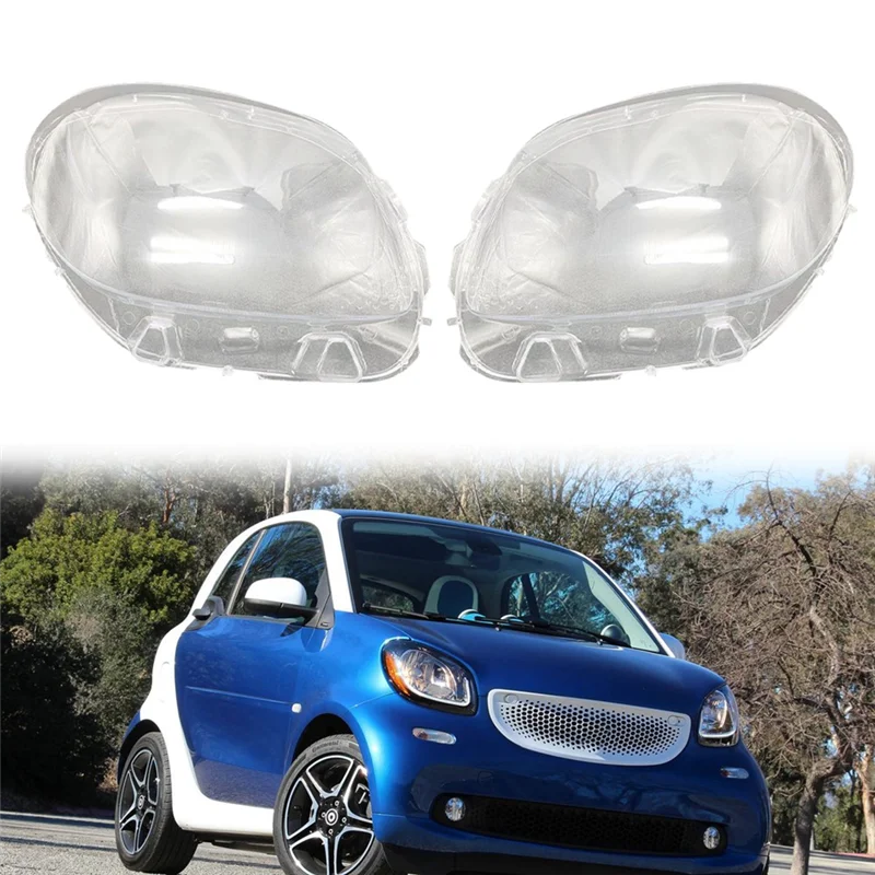 Car Right Headlight Shell Lamp Shade Transparent Lens Cover Headlight Cover for Benz Smart Fortwo Forfour