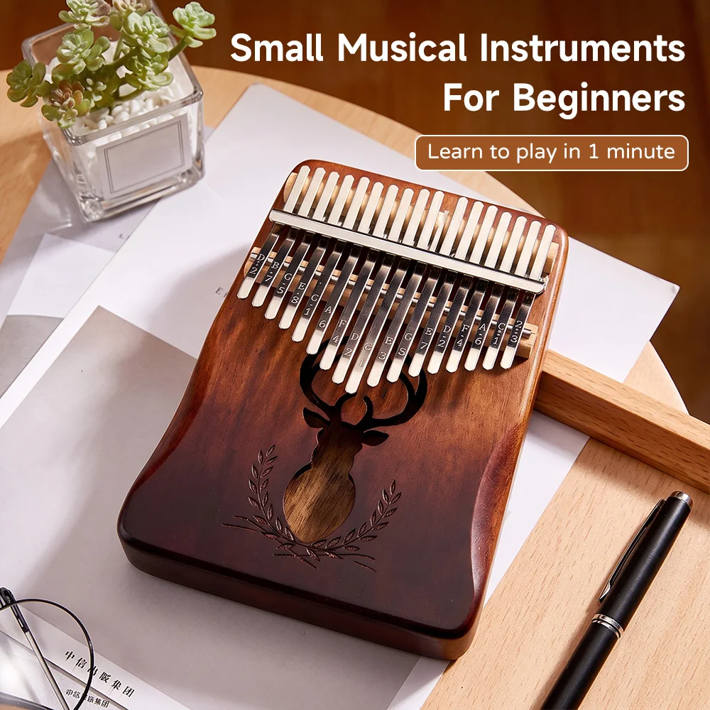 17 Keys Kalimba Beech Thumb Piano High Quality Wood Musical Instruments Gifts For Kids Creative Music Box With Learning Books