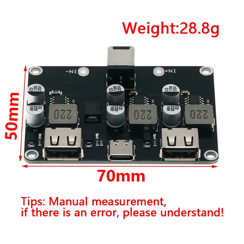 3-way fast charging module 12V24V to QC3.0 fast charging TYPE-C USB mobile phone board fast charging voltage reduction