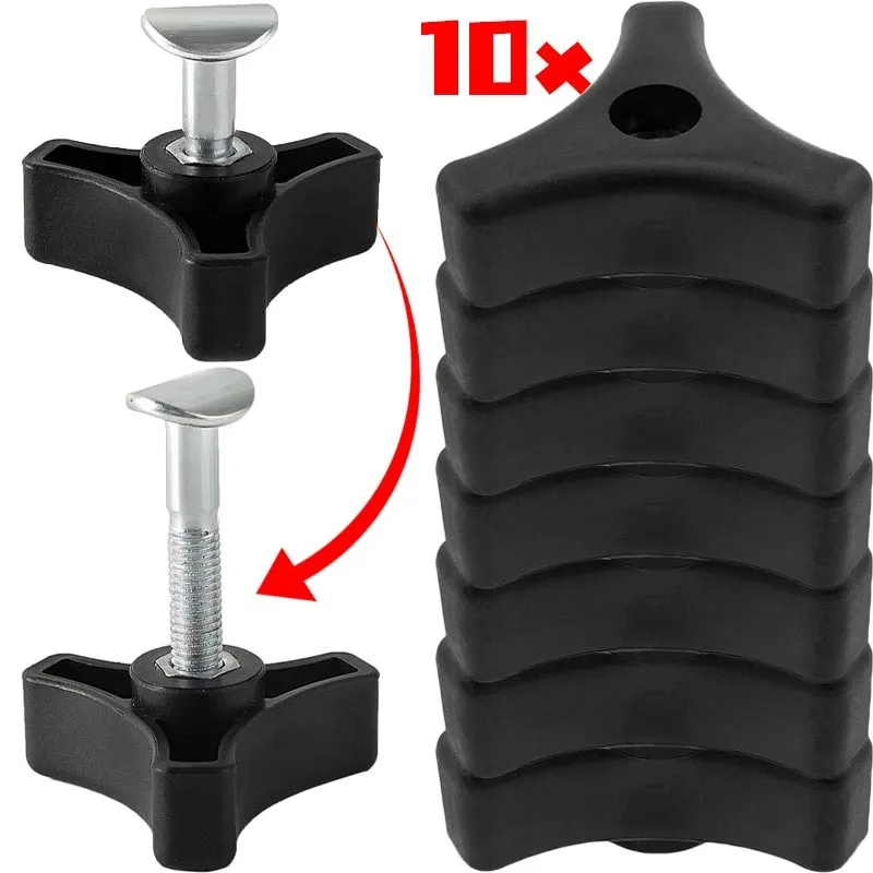 Lawn Mower Handle Plastic Triple-Cornered Triangle Handle Bar with Nut Screw Machine Knob Handle Replacement Garden Tools