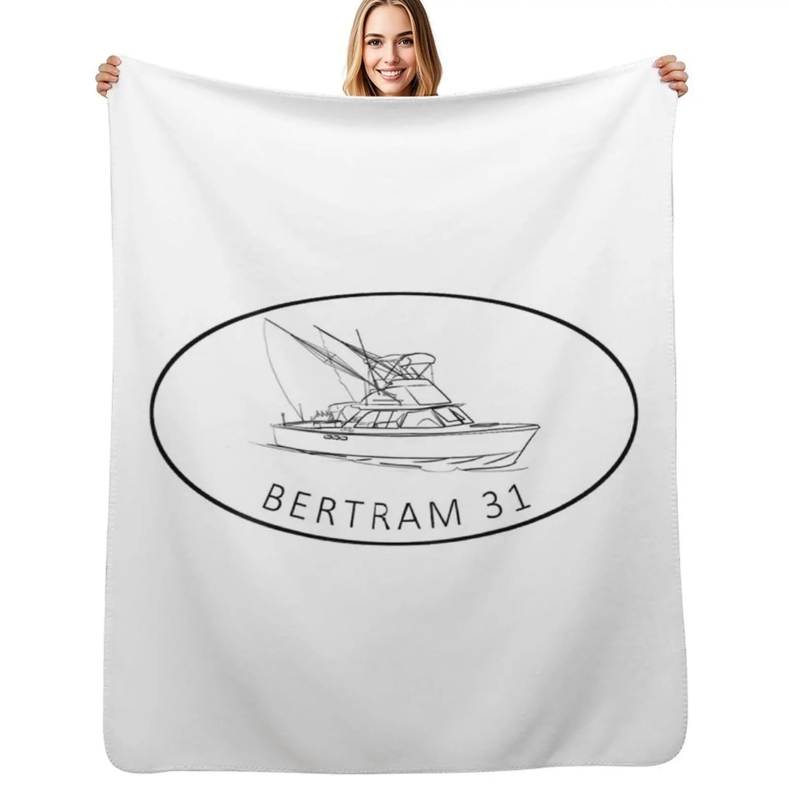 Bertram 31 Fly-bridge Throw Blanket Color Fast Cozy Throw Blanket