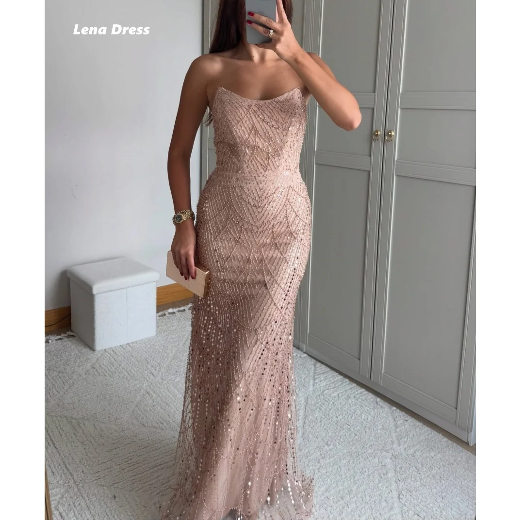 

Lena Customized Evening Dress Woman Beaded Elegant Party Dresses for Special Occasions Pink Luxury 2025 Dresses Sleeveless Prom