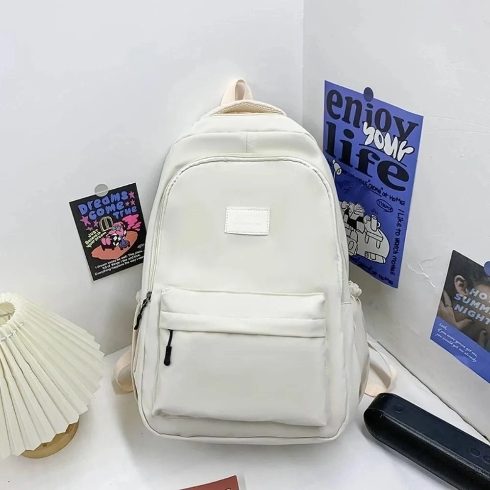 Japanese Style Solid Color Laptop School Bag Oxford Simple Large Capacity Backpack Daypack Waterproof College Backpack Teenagers