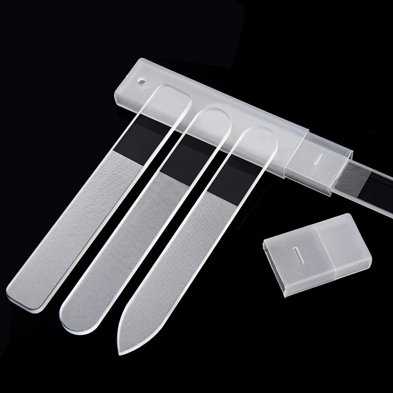 Clear Glass Nail File Buffing Grit Sanding Polishing Grinding Manicure Nail Art Tools Set Professional Glass Nano Nail Saw