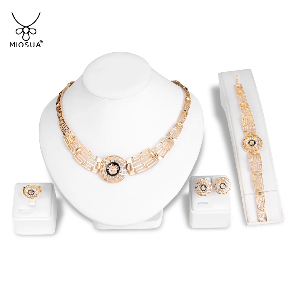 

Fashion Charm Crystal Bridal Jewelry Sets Silver Color Geometric Choker Necklace Earrings Bracelet Wedding Jewelry Sets