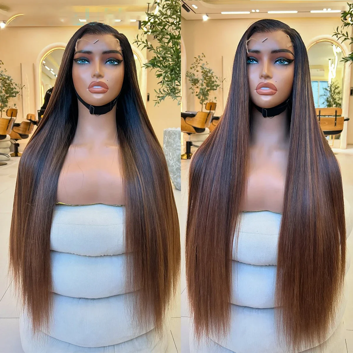 Glueless Soft 24inch Highlight Blonde Straight 5x5 Silk Base Jewish Human Hair With BabyHair HD Lace European Hair Preplucked