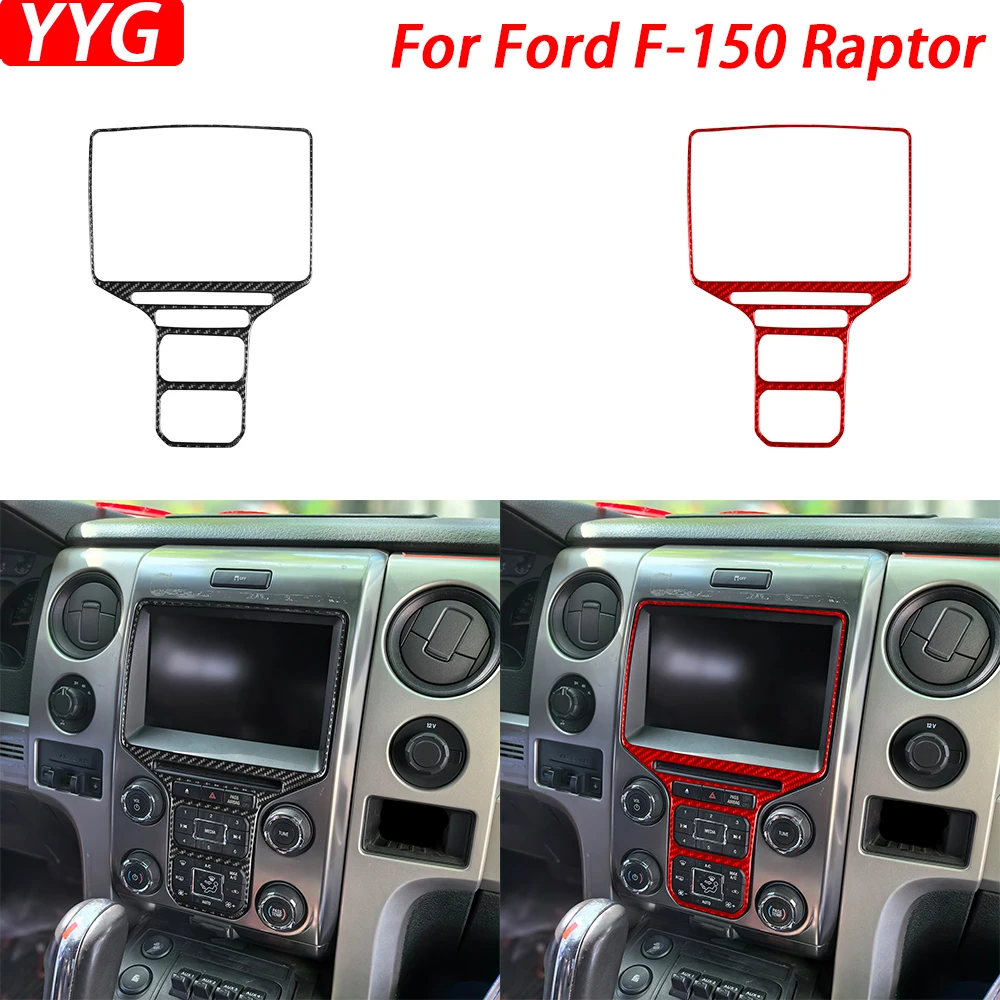 

For Ford F-150 Raptor 2009-2014 Carbon Fiber Central Control Multimedia Frame Decorative Cover Car Interior Accessories Sticker