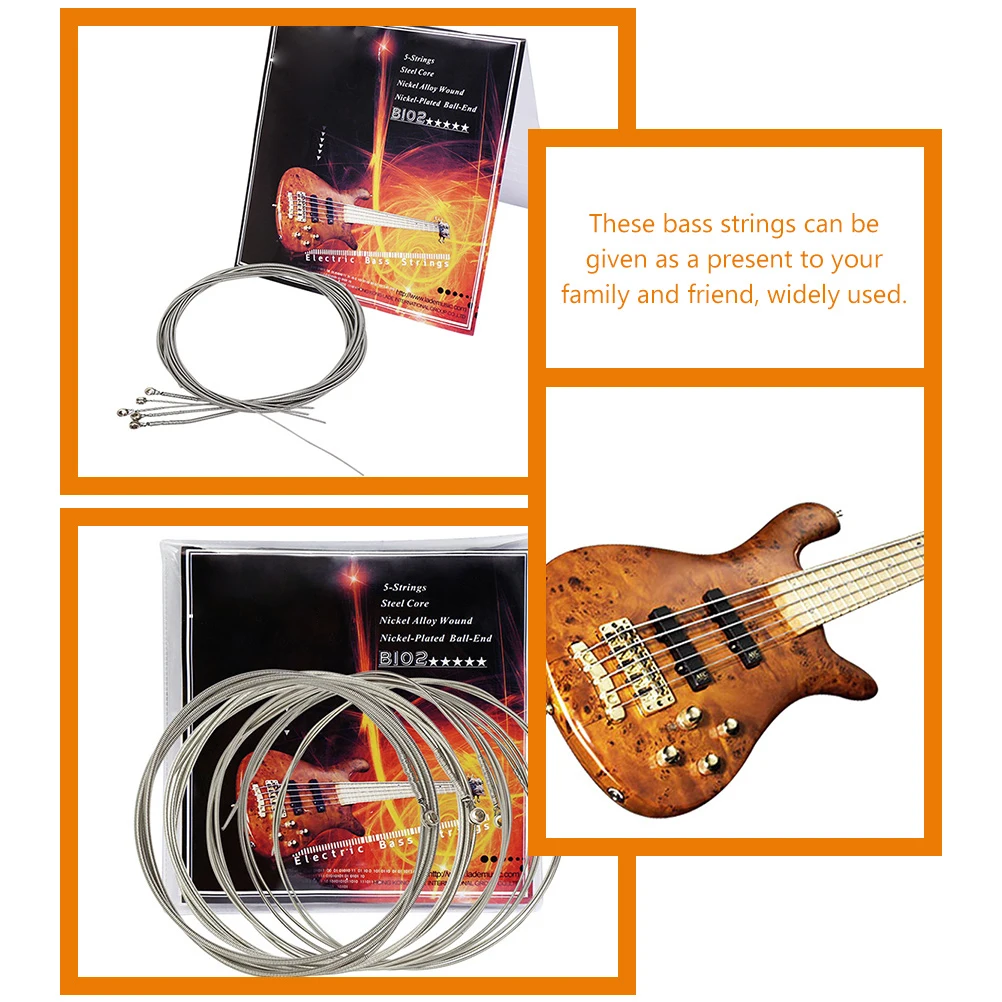 

Bass Guitar Accessories Electric String Accessory Alloy Strings Instruments Silver