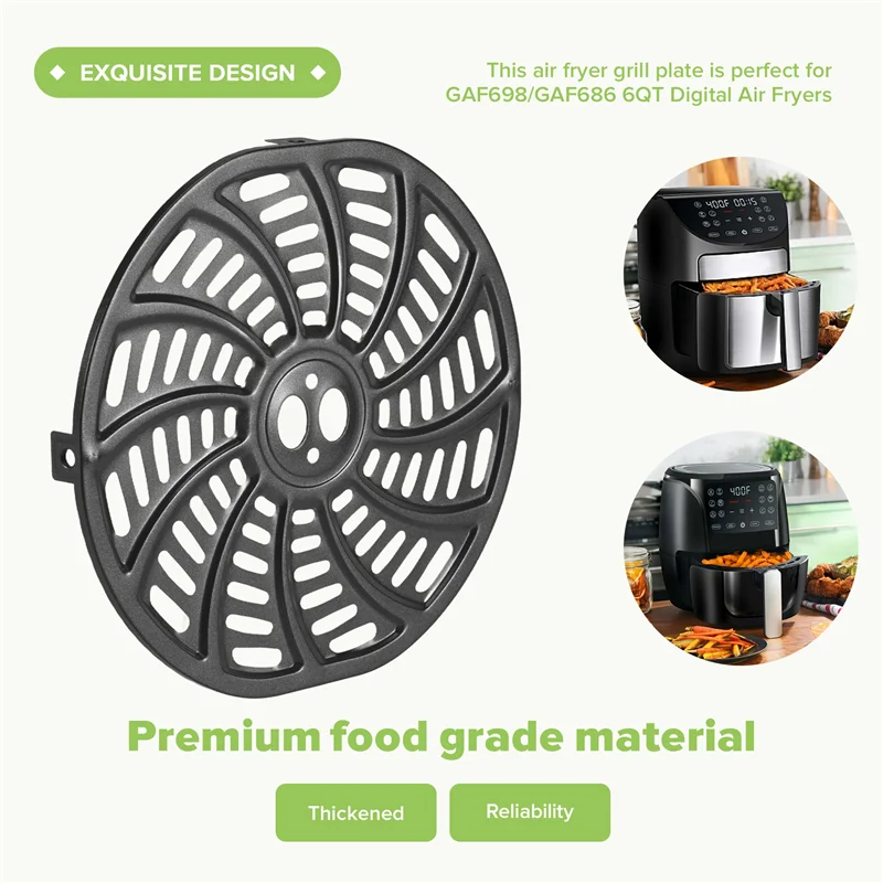 【Горячий торт】Аэрофритюрница-гриль-поднос для Gourmia GAF698/GAF686 6QT фритюрница с антипригарным покрытием, сковорода-гриль, более четкая пластина, посудомоечная машина, безопасность