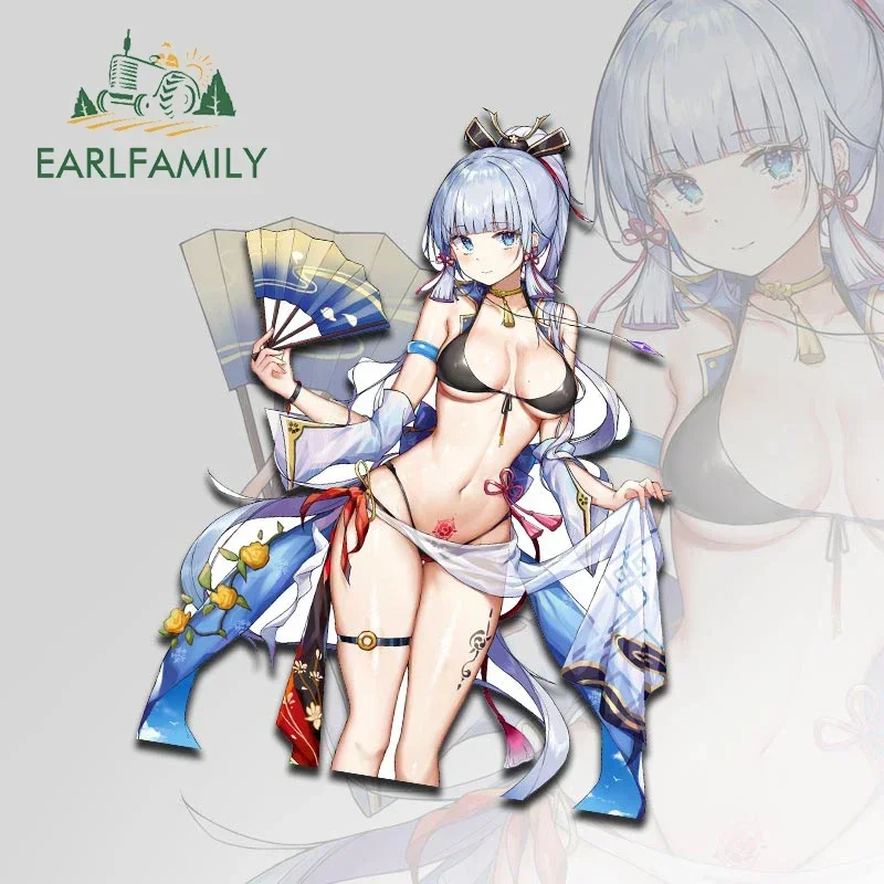 EARLFAMILY 13cm X 9.8cm Sangonomiya Kokomi Genshin Impact Swim Suit Car Stickers Cartoon Fashionable Decals Car Stylings