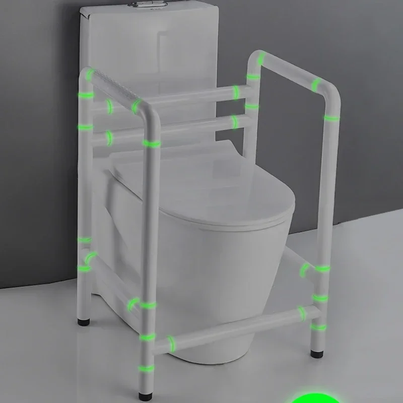 Luminous Elderly Toilet Rail Frame  No Punching Required NonSlip Safety Bathroom Armrest Easy to Install Secure Bathroom Support