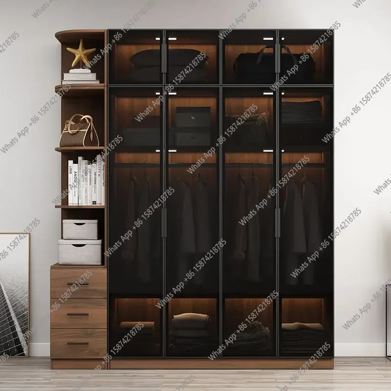 

SS Modern Minimalist Wardrobe Open Makeup Desk Nordic Wardrobe Armable Cheap Wearable Exterior Wooden Armario Trendy Furniture