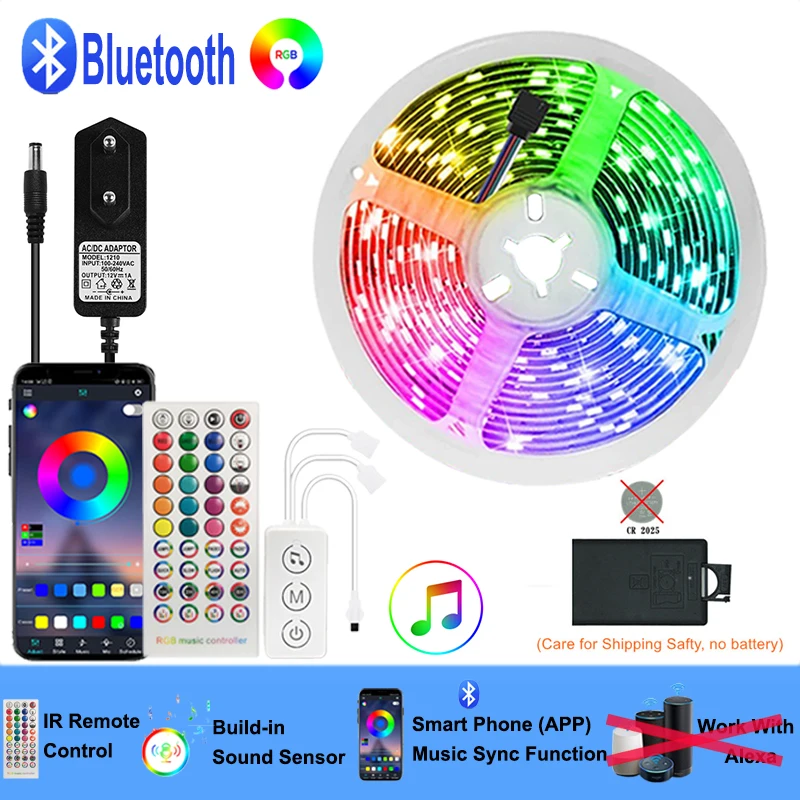 WiFi LED Strip Verlichting 5-30 M 220 V 110 V RGB 5050 Tape Lamp Alexa Bluetooth Rgb Led verlichting Strips Kerst Decoratie Verlichting