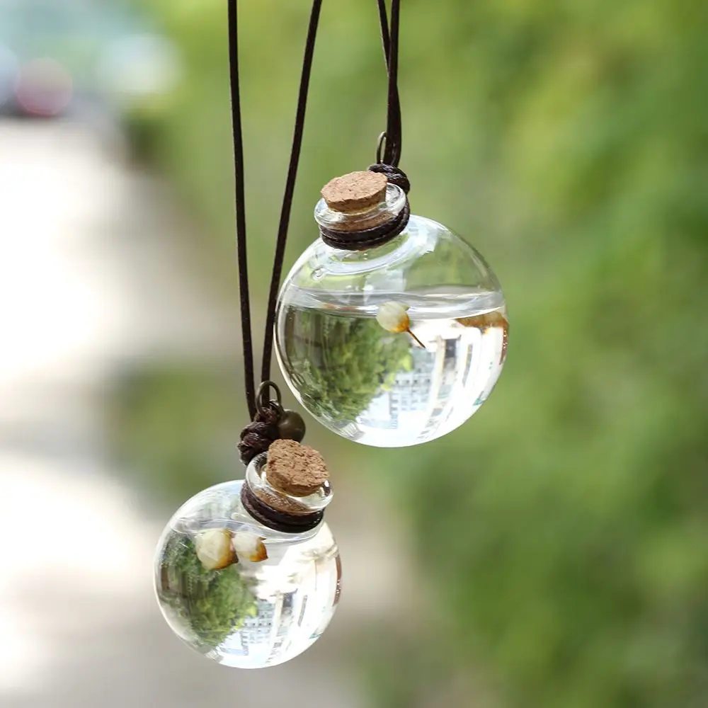 DIY kristall klare Glaskugeln Fläschchen Parfüm leere Flasche Halskette zu öffnen getrocknete Blumen ätherische Öle Flasche Anhänger Schmuck