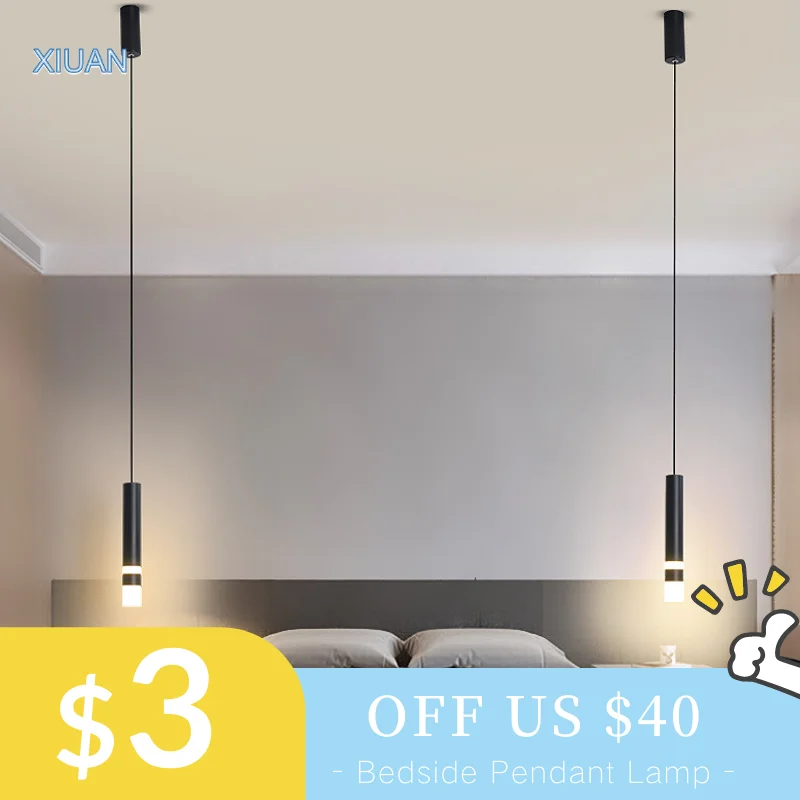 Modern Long Cable Pendant Lamps for Bedside Living Room Foyer Lighting Nordic LED Ceiling Hanging Pendant Lamp Warm White Light