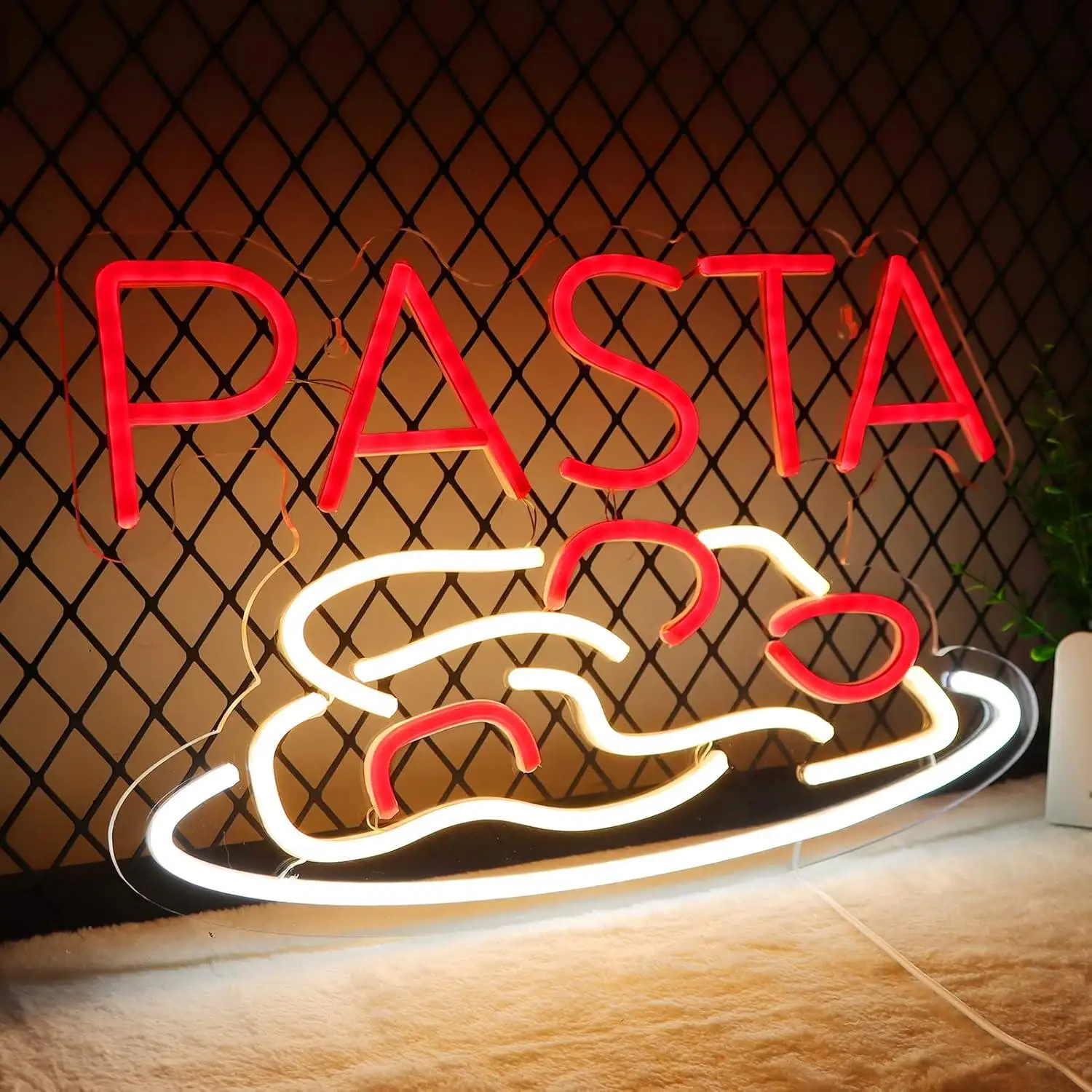 Pasta Neon Signs USB Dimmable LED Neon Lights for Italian Pasta Restaurant Noodle Canteen Decoration Business Led Signs Gifts