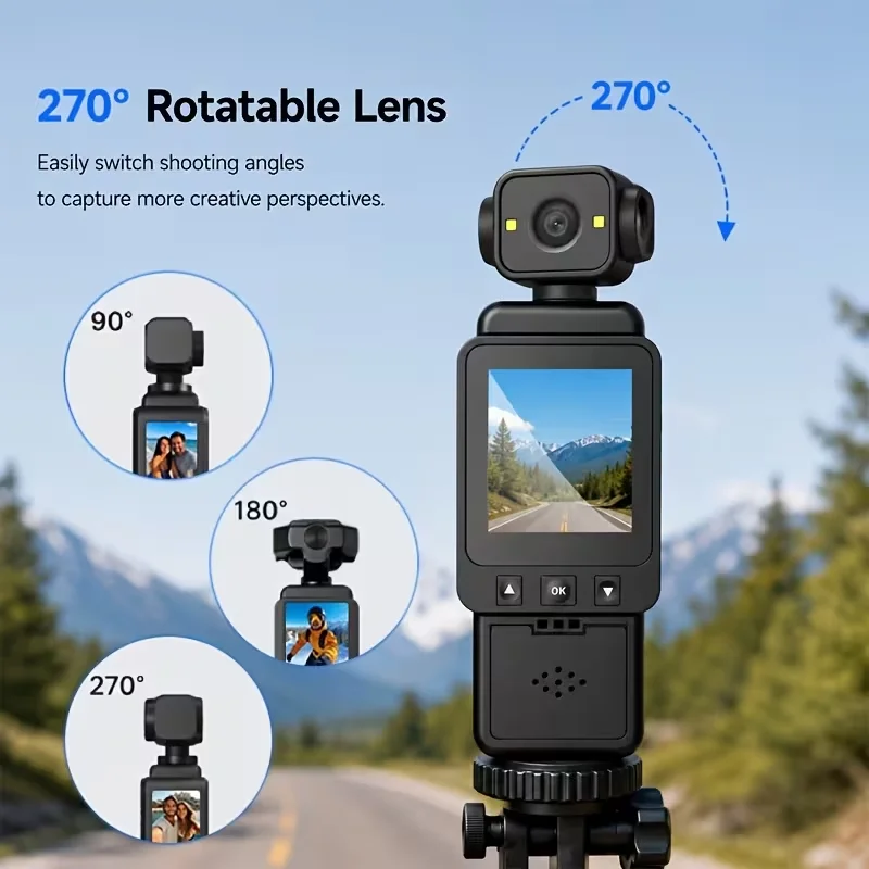 Pocket WiFi Action Camera, Image Stabilization, USB Rechargeable, Lightweight for Helmet Cycling Outdoor Travel - view 4