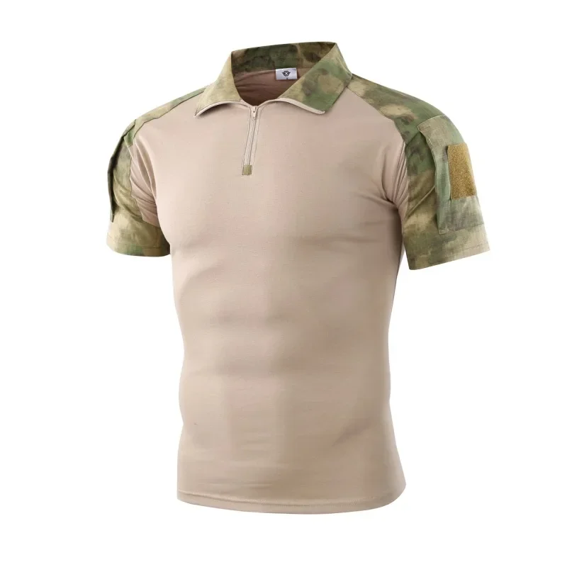 Tactical T-Shirts Mens Outdoor Sport Tee Quick Dry Short Sleeve Shirt Hiking Hunting Combat Men Camo Clothing