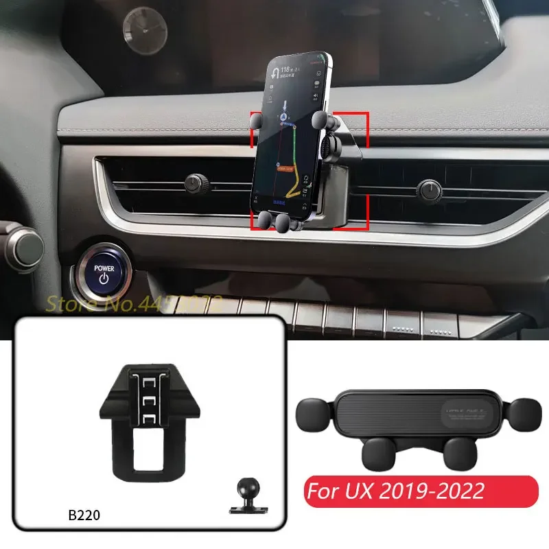 

For Lexus UX 260h 300 2019-2022 Car Cell Phone Holder Air Vent Adjustable Gravity Navigation Bracket Horizontally Accessories