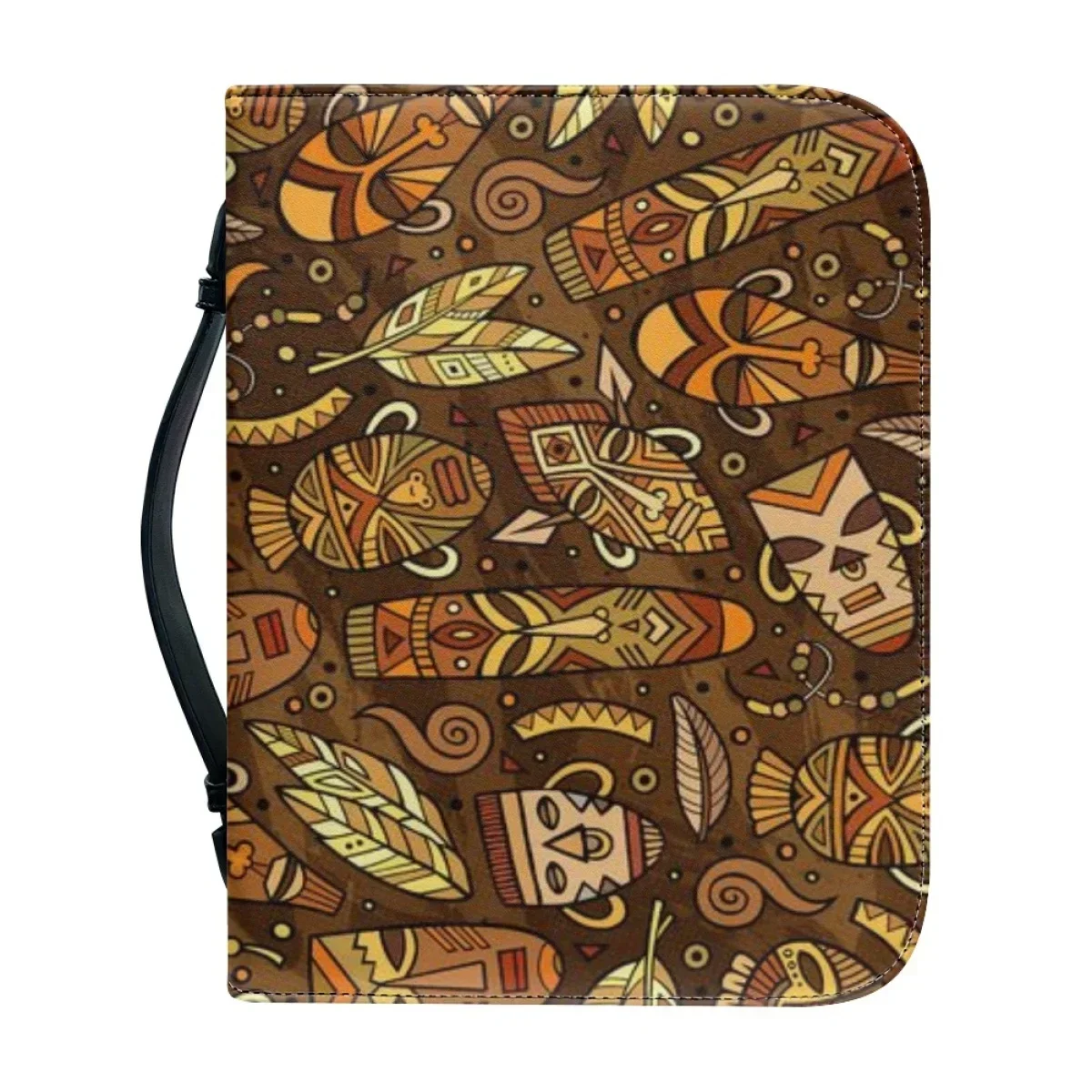 

Leather Handbags for Women Fashion Hot African Ancient Tribal Totem Print Bible Cover Case Christianity Bible Storage Bag Custom