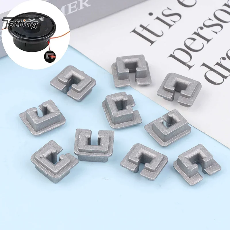5/10Pcs Aluminum Alloy Trimmer Head Eyelet Square Cord Buckle Replacement Parts Gardening Tools Lawn Mower Trimmer Accessories