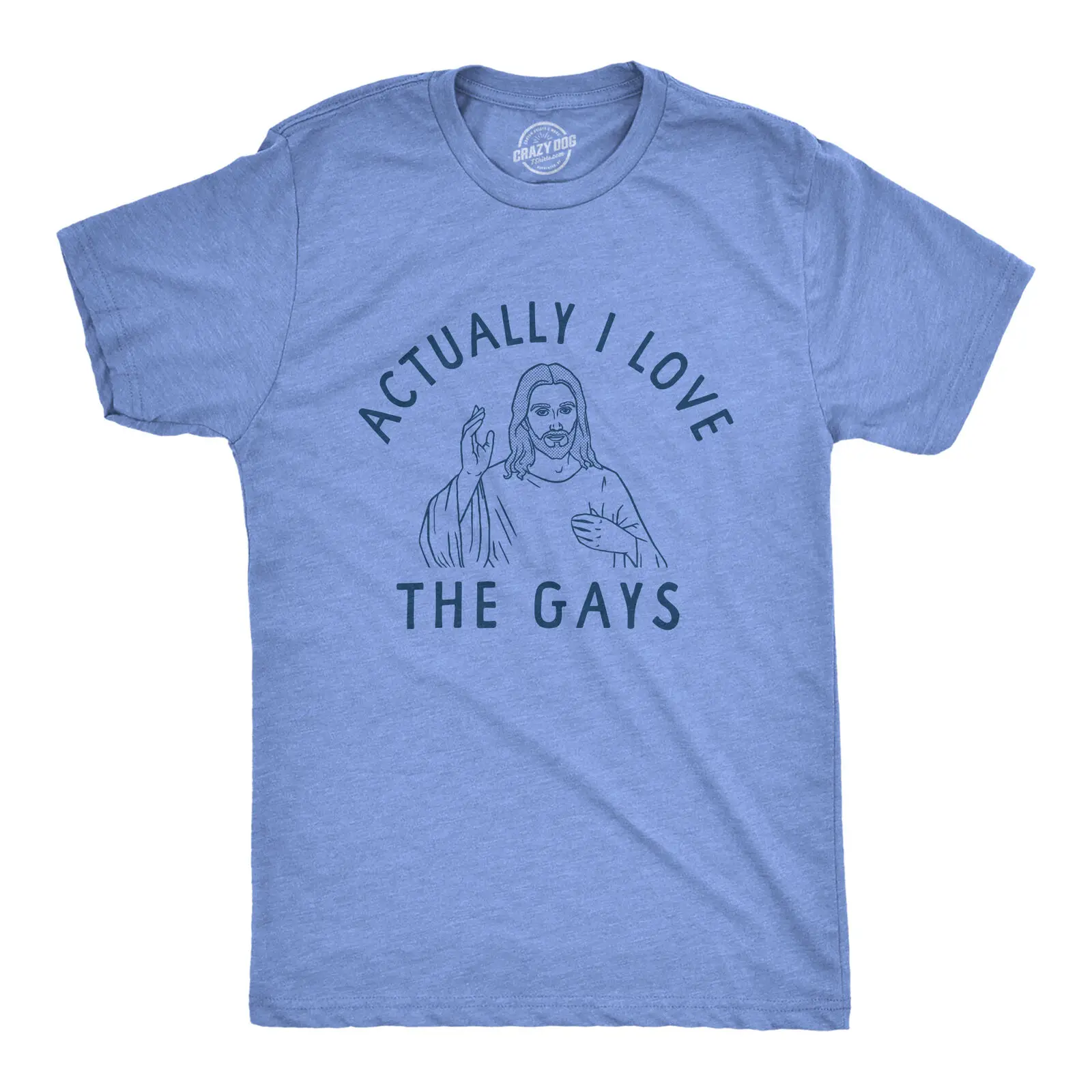 Mens Actually I Love The Gays T Shirt Funny Holy  Religion Christian Tee