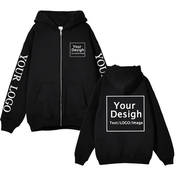 Personalizado seu próprio design zip up hoodie das mulheres dos homens nova moda streetwear moletom diy logotipo impresso jaquetas com zíper roupas y2k