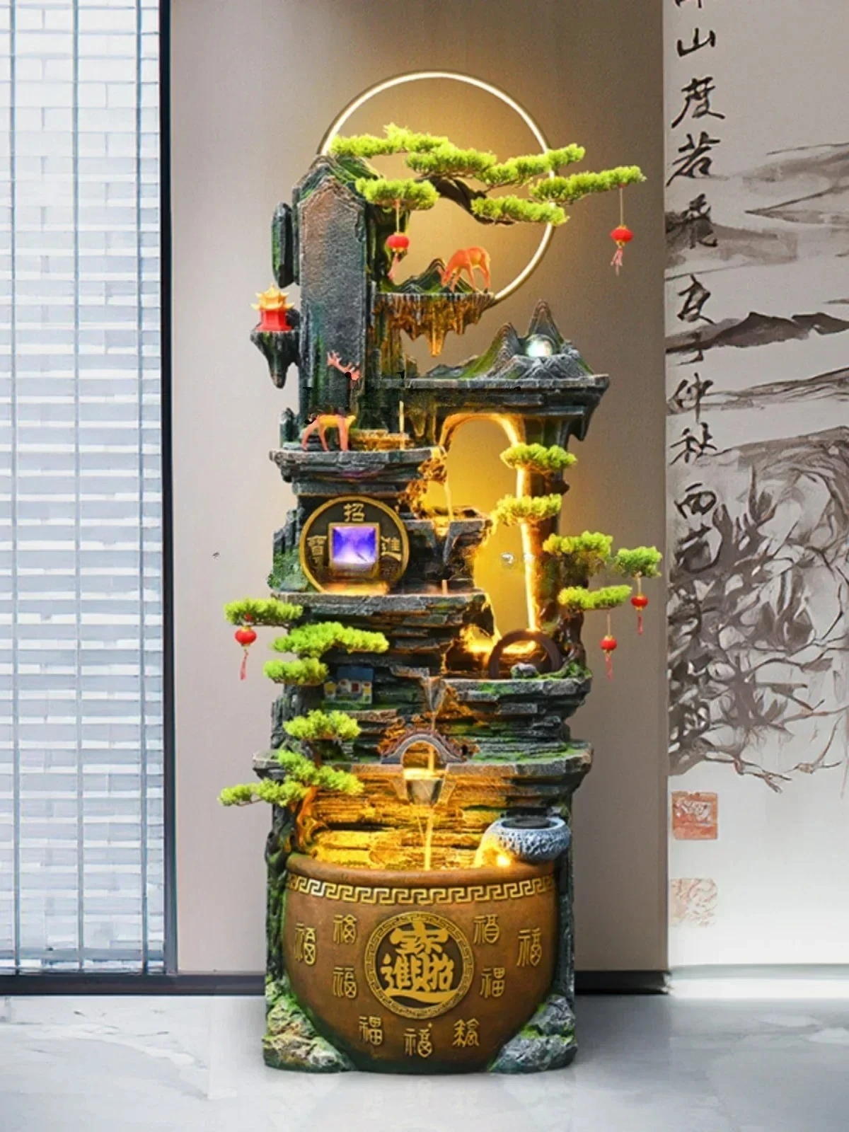 rockery flowing water fountain circulating water living room water feature high-end decoration ornament