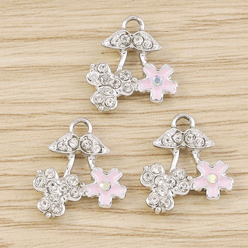 Tusember 10 Stück Exquisite Kristall-Kirsch-Anhänger-Charms für modische Ohrhänger, Halsketten, DIY-Schmuckherstellung und Zubehör – Detail 6