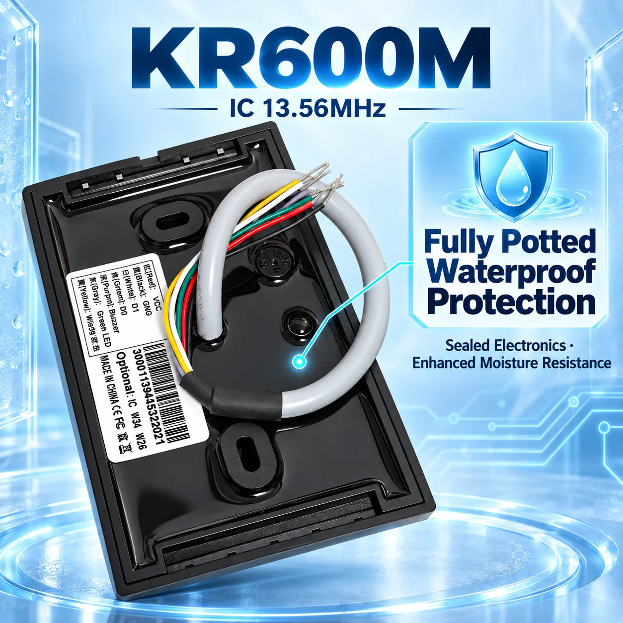 KR600E/M Wiegand RFID 125Khz IC 13.56MHz Access Control Reader