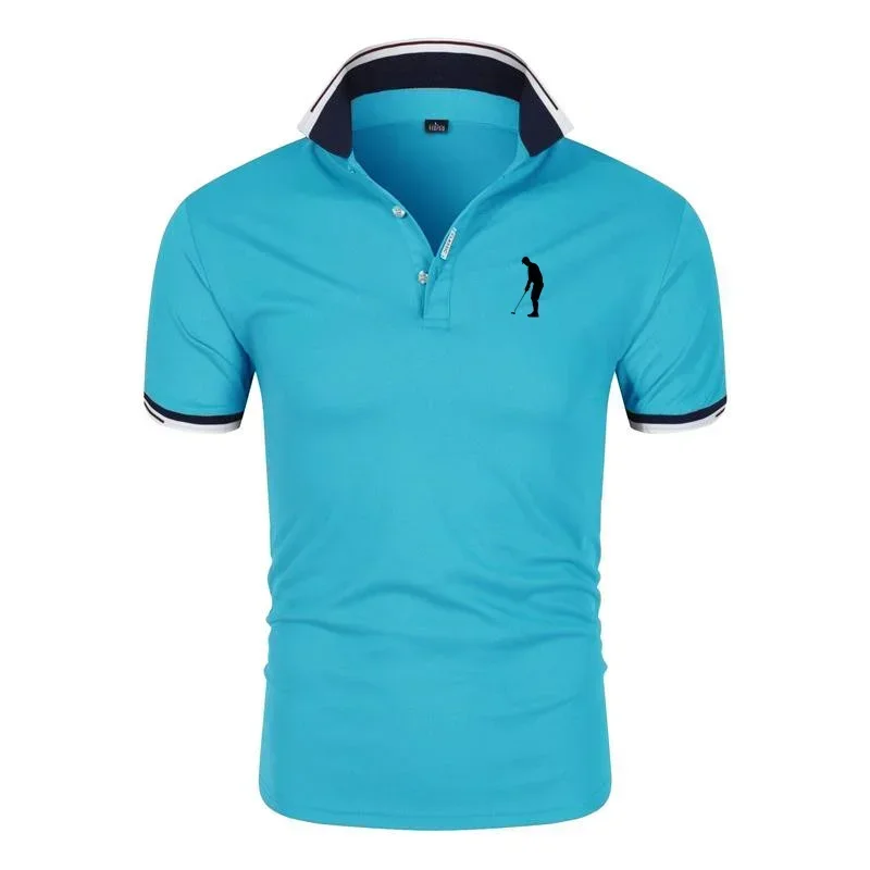 2024 New Men\'s Golf Wear Women Summer Adolescent Drying Lapel Short Sleeve Classic Neutral Clothes Busines Leisure POLO Tops