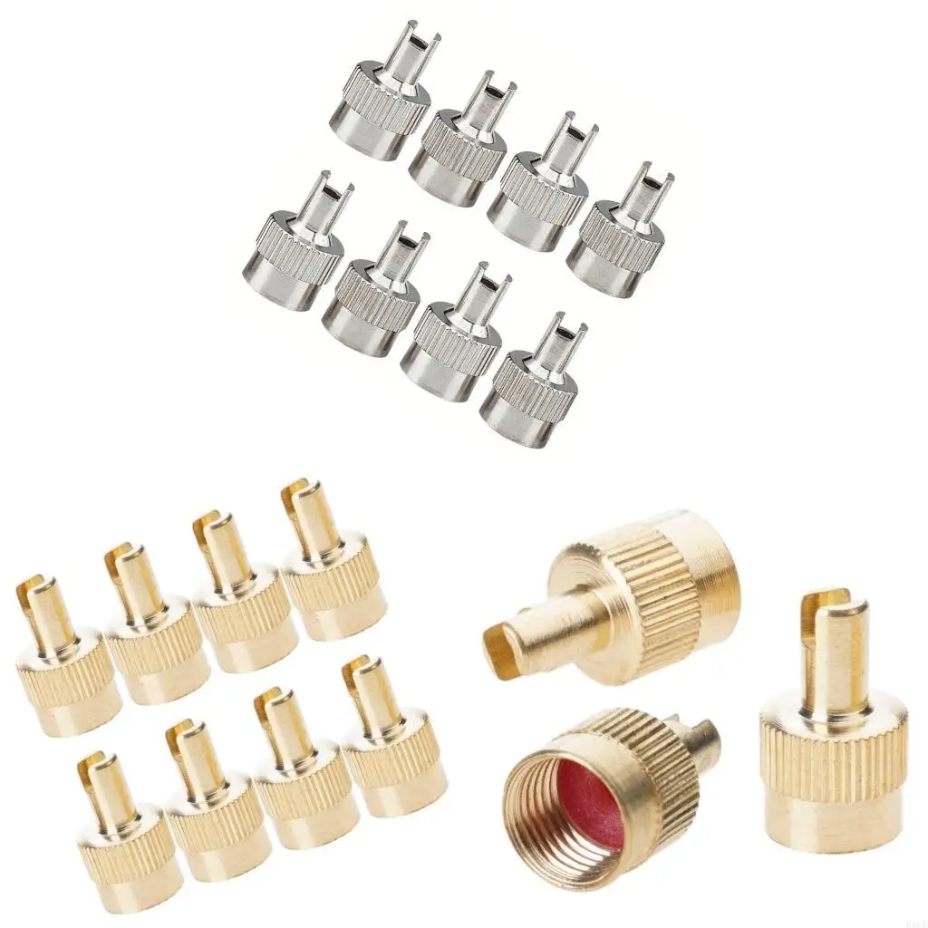 F1CF Brass Valves Caps Easy Twist On Installation for Car Motorcycle and Tires Rust Resistant Tire Valves Stem Cover
